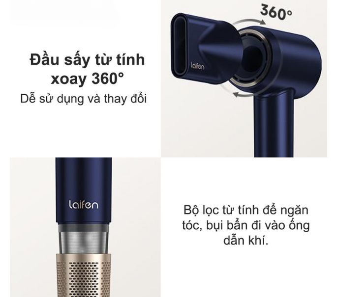 Máy Sấy Tóc Ion Âm Tốc Độ Cao Laifen Swift Premium 13 Máy Sấy Tóc Ion Âm Tốc Độ Cao Laifen Swift Premium - Đầu Sấy Đi Kèm