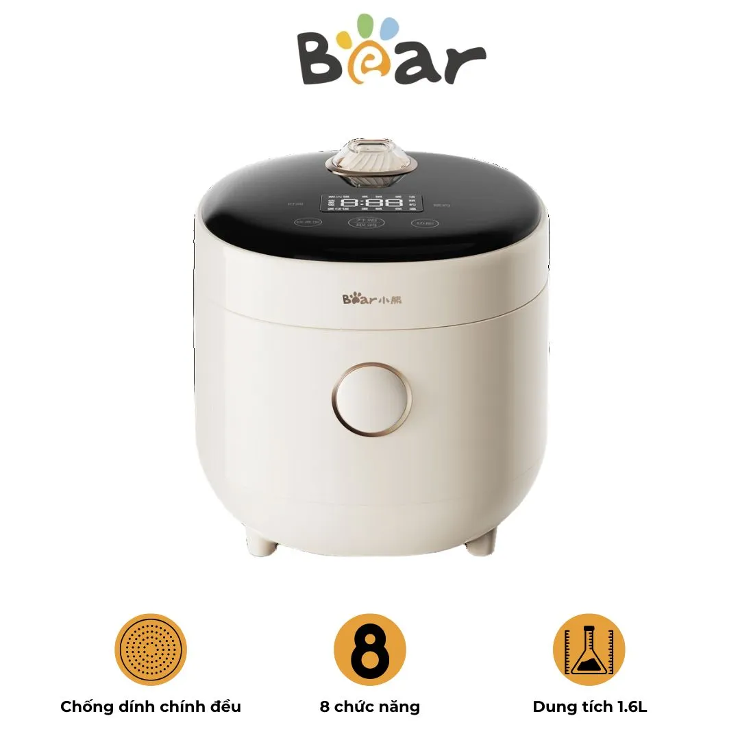 Nồi cơm điện mini 1.6L Bear DFB-C16K1, 8 chế độ nấu ăn | AKIA