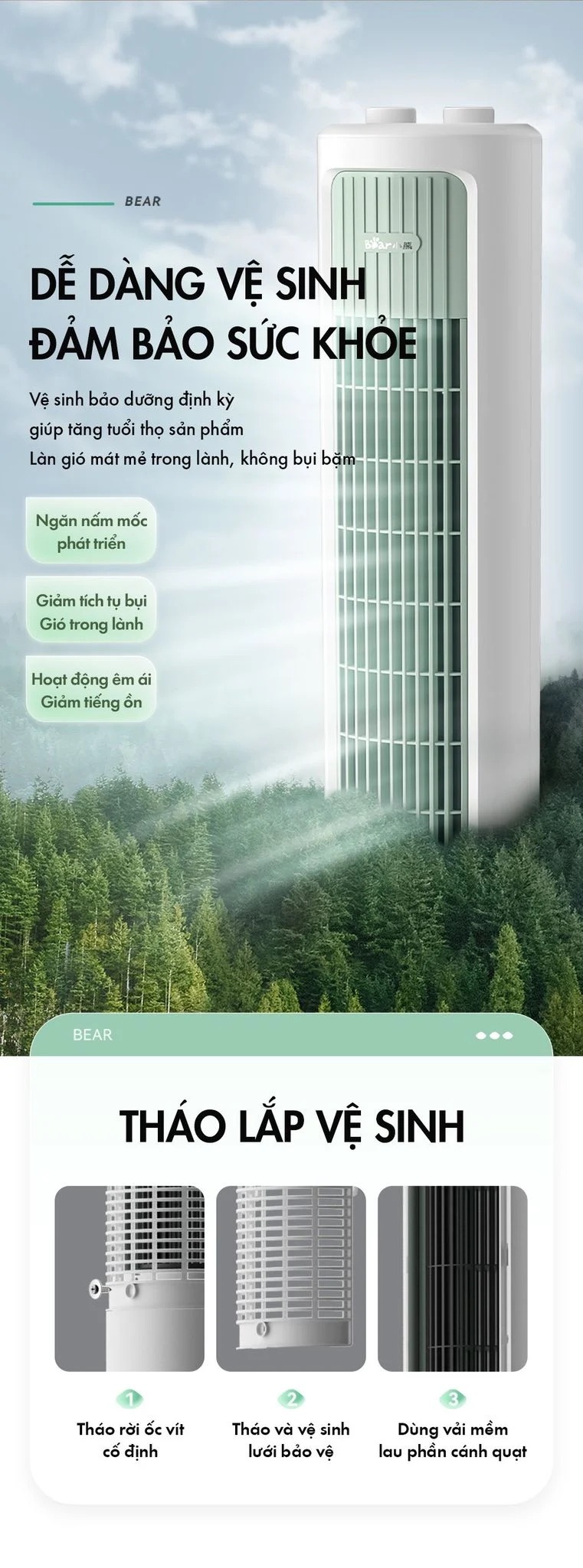 Quạt Tháp Điều Hòa Cao Cấp Bear Dfs-D40G1 18 Quạt Tháp Điều Hòa Cao Cấp Bear Dfs-D40G1 - Akia Smart Home