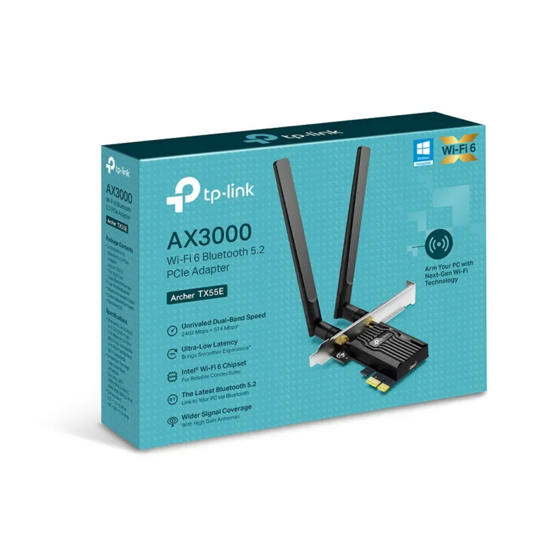 Card mạng không dây Wifi 6 Bluetooth 5.2 TP-LINK Archer TX55E | AKIA