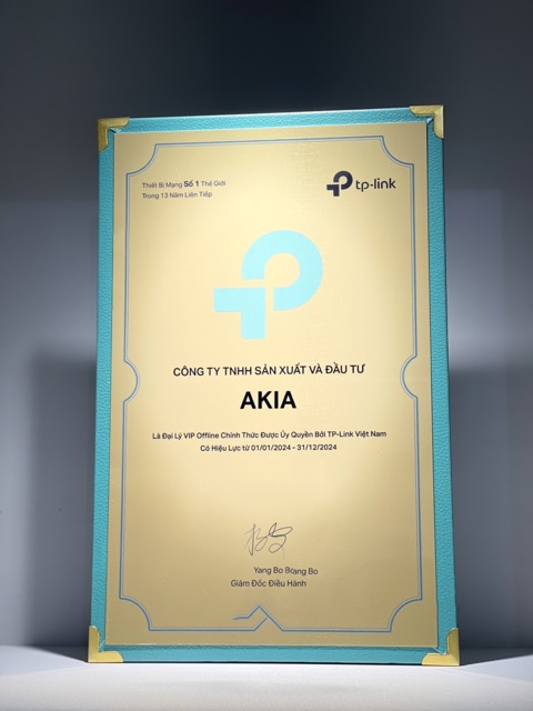 Giấy Chừng Nhận Uỷ Quyền Chính Thức Của Tp-Link Cho Akia Smart Home Giấy Chừng Nhận Uỷ Quyền Chính Thức Của Tp-Link Cho Akia Smart Home