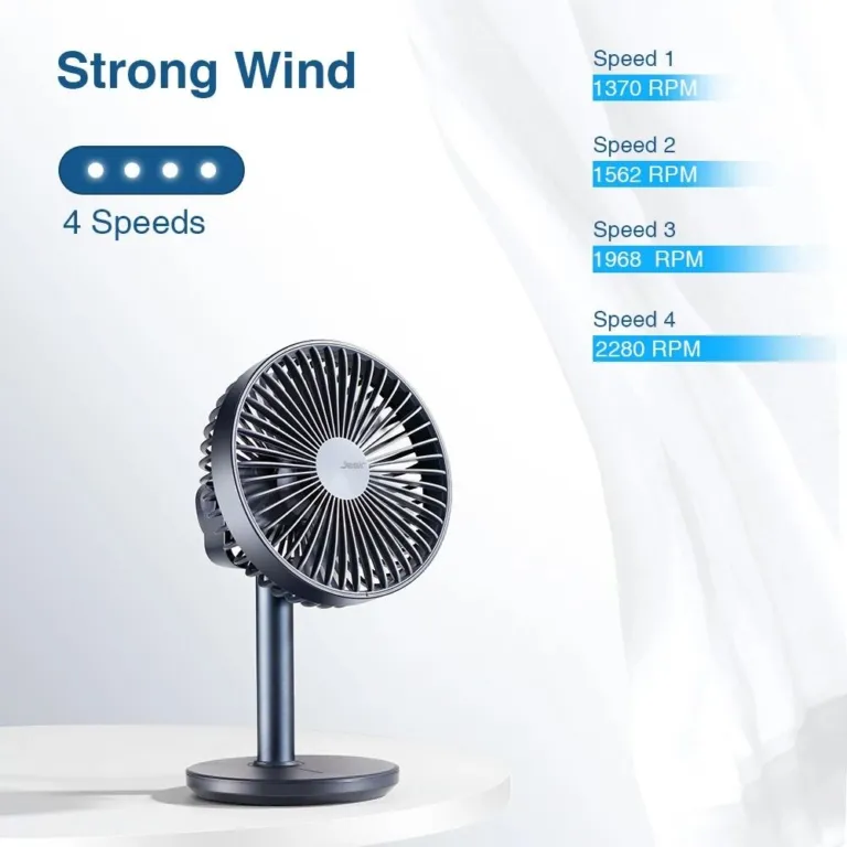 Quạt mini Jisulife F7B 3 cấp độ gió, pin 15 giờ - AKIA Smart Home
