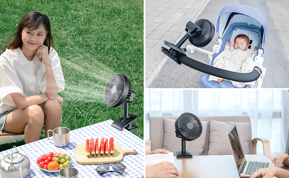 Quạt Mini Jisulife F7B 3 Cấp Độ Gió, Pin 15 Giờ - Akia Smart Home