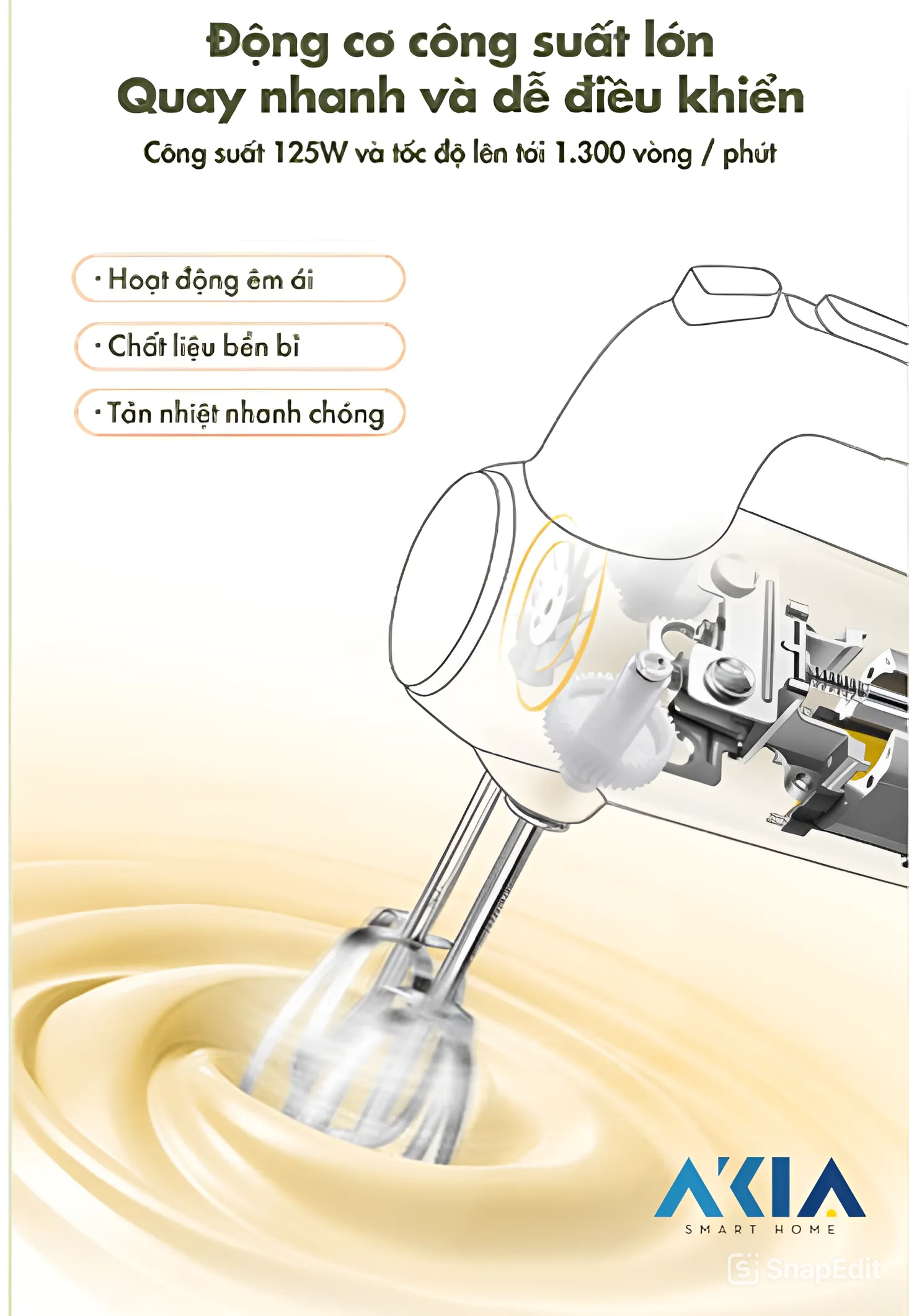 Máy Đánh Trứng Cầm Tay Bear Ddq-B01F7 7 Công Suất Máy Đánh Trứng