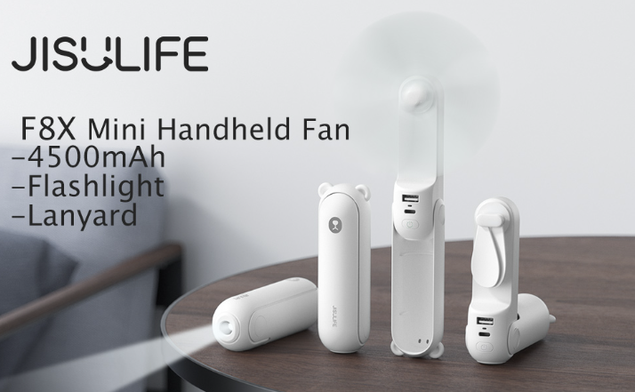 Quạt Cầm Tay Mini Jisulife F8X Tích Hợp Sạc Dự Phòng 13 Jisulife F8X