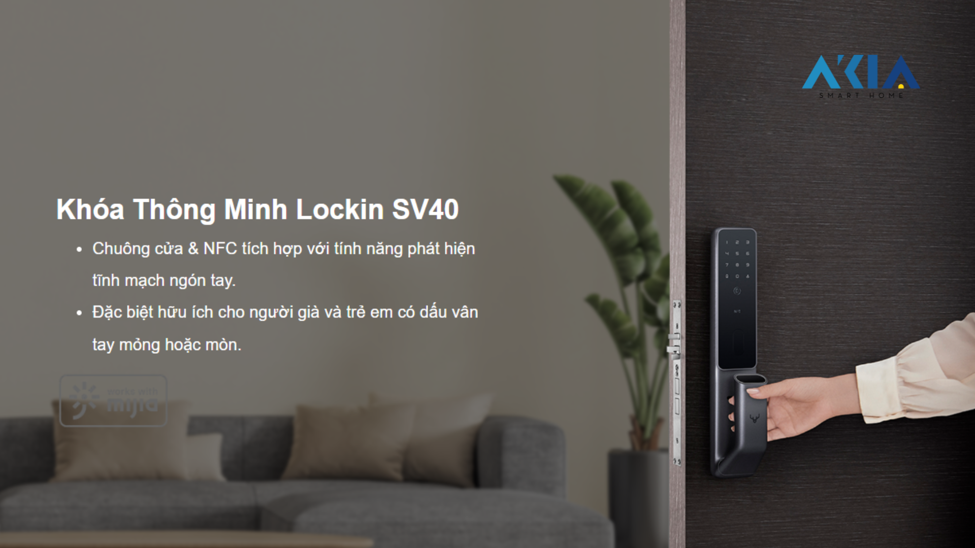Khóa Cửa Thông Minh Lockin Sv40 8 Khóa Nhận Diện Tĩnh Mạch Ngón Tay Thông Minh Lockin Sv40
