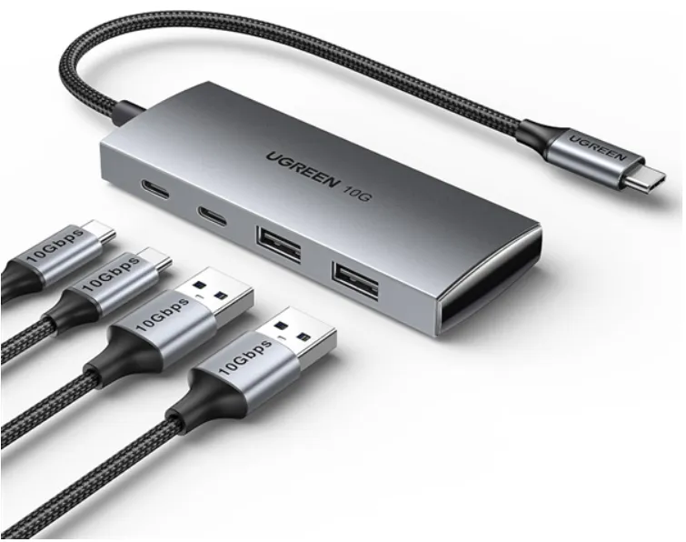 Bộ chia USB-C Ugreen 30758 – 2 cổng USB-A 3.2, 2 cổng USB-C 3.2, tốc độ 10Gbps | AKIA