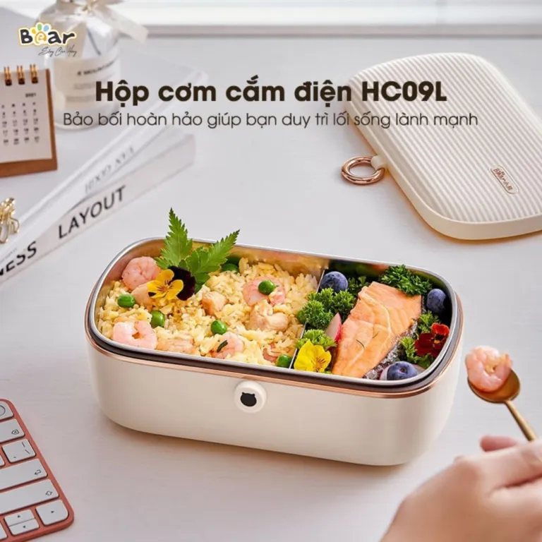 Hộp cơm điện Bear SB-HC09L – Màu kem | AKIA