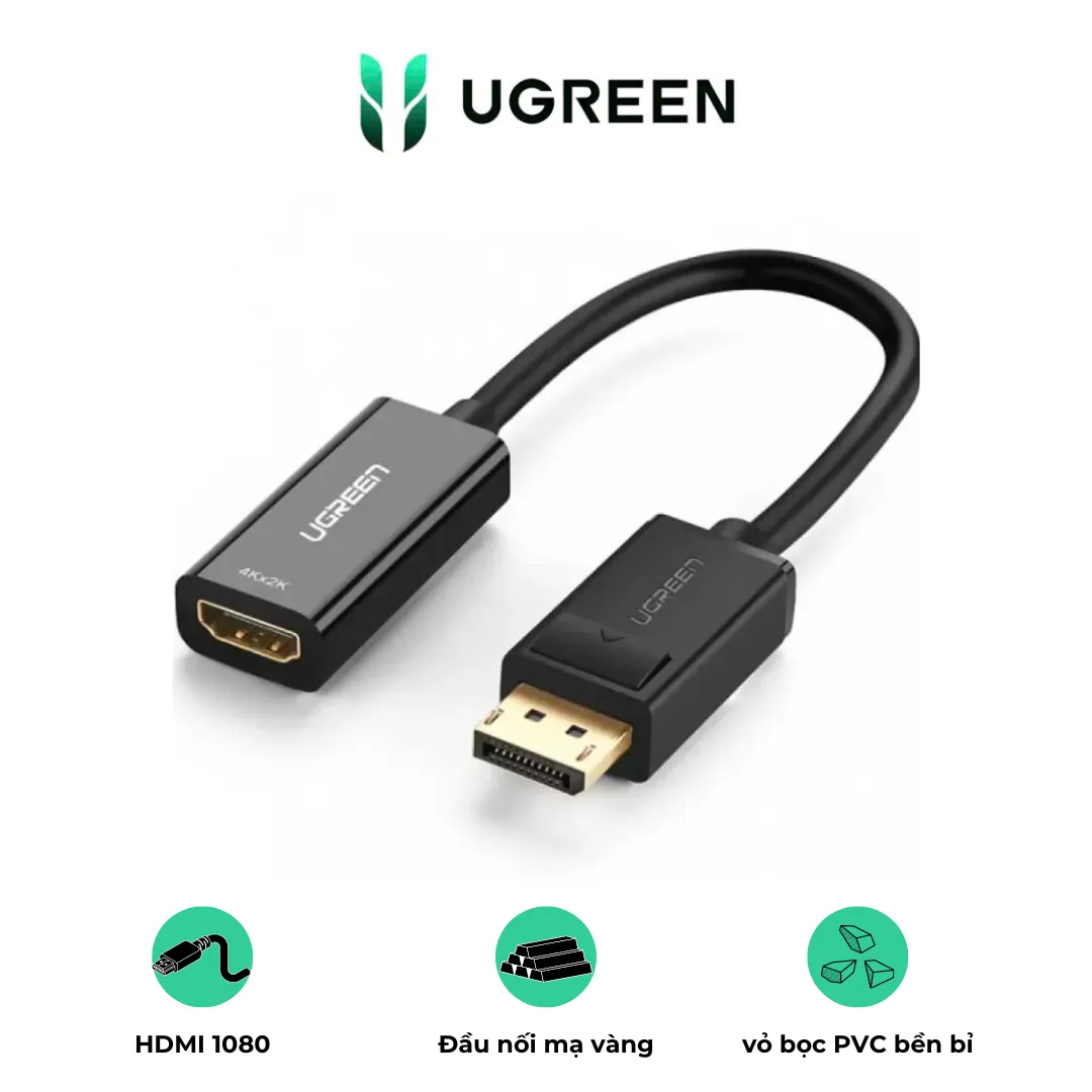 Cáp chuyển Displayport sang HDMI 1080P@60Hz Ugreen 40362 | AKIA