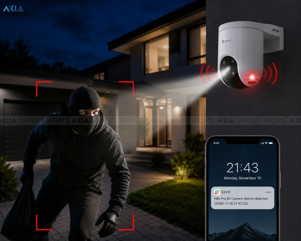 Camera Wifi Ngoài Trời Ezviz H8C Pro 2K (3Mp) 16 Camera Wifi Ngoài Trời Ezviz H8C Pro 2K (3Mp) - Akia Smart Home