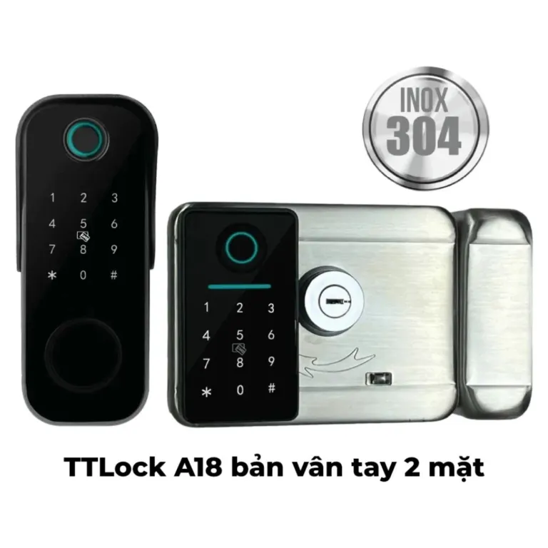 Khóa cổng vân tay thông minh AKIA N1 chống nước – 2 mặt vân tay | AKIA
