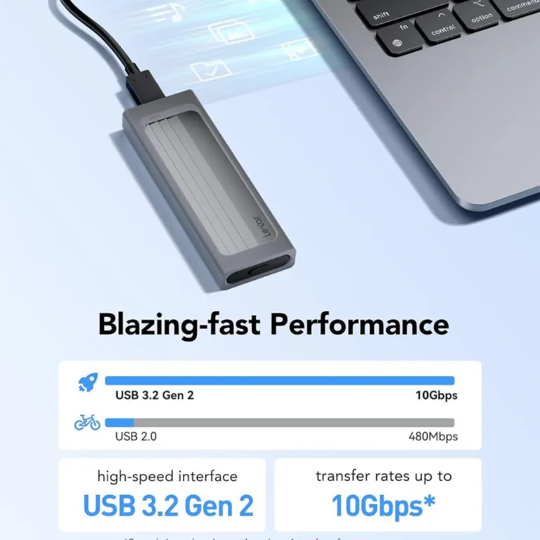 Box ổ cứng SSD Lexar E300 M.2 Nvme Enclosure hỗ trợ USB 3.2 Gen 2 | AKIA
