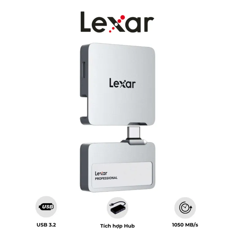 Ổ Cứng Di Động SSD Lexar Professional Go With Hub SL400 USB 3.2 Gen 2 | AKIA