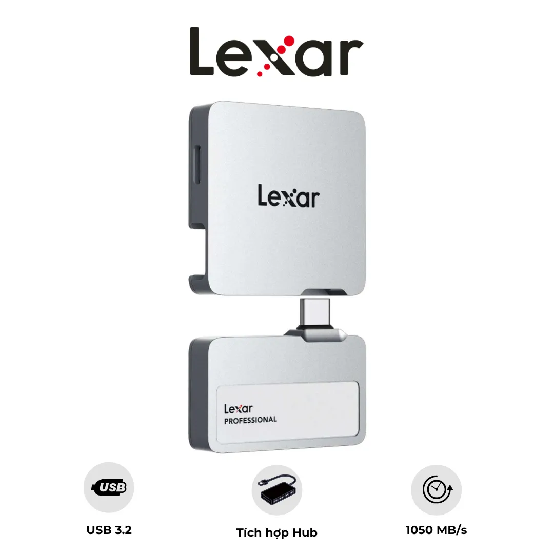 Ổ Cứng Di Động SSD Lexar Professional Go With Hub SL400 USB 3.2 Gen 2 | AKIA