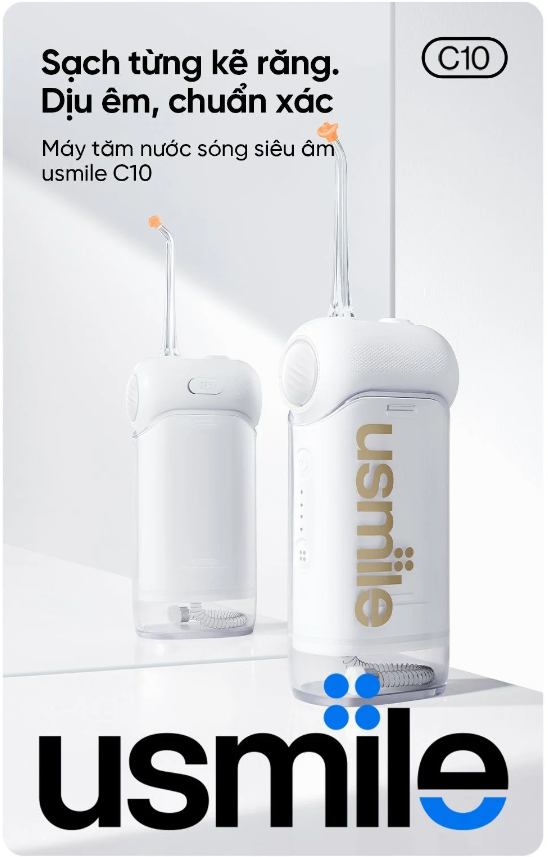Máy Tăm Nước Sóng Siêu Âm Usmile C10 7 Máy Tăm Nước Sóng Siêu Âm Usmile C10