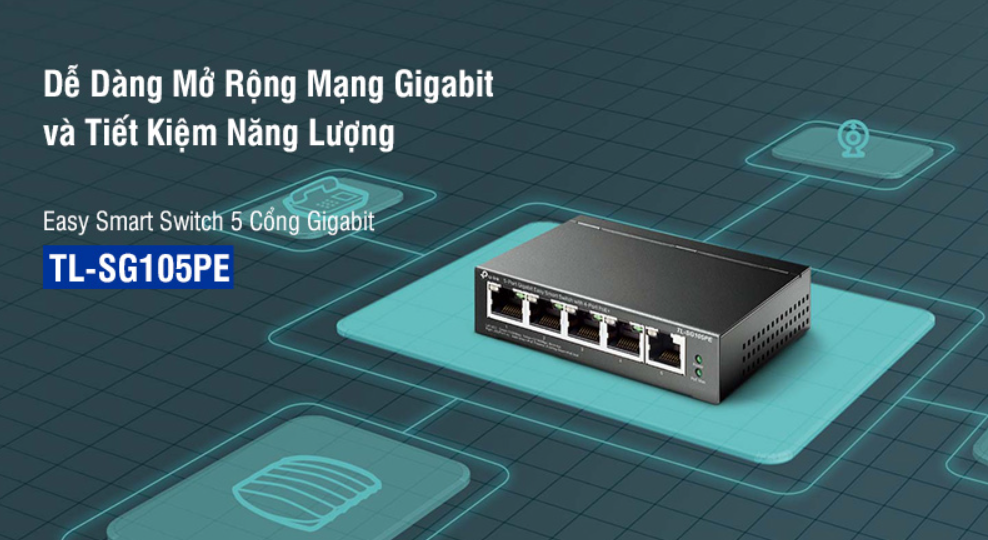 Switch 5 Cổng Gigabit Tp-Link Tl-Sg105Pe 6 Switch 5 Cổng Gigabit Tp-Link Tl-Sg105Pe