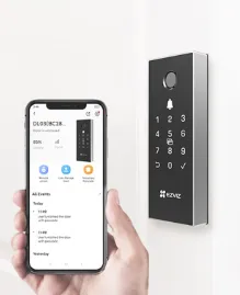 Khóa cửa thông minh EZVIZ DL03 Pro – Hỗ trợ mở khóa bằng vân tay, mật khẩu, thẻ từ và ứng dụng di động, kết nối Wi-Fi 2.4 GHz, tích hợp camera EZVIZ | AKIA
