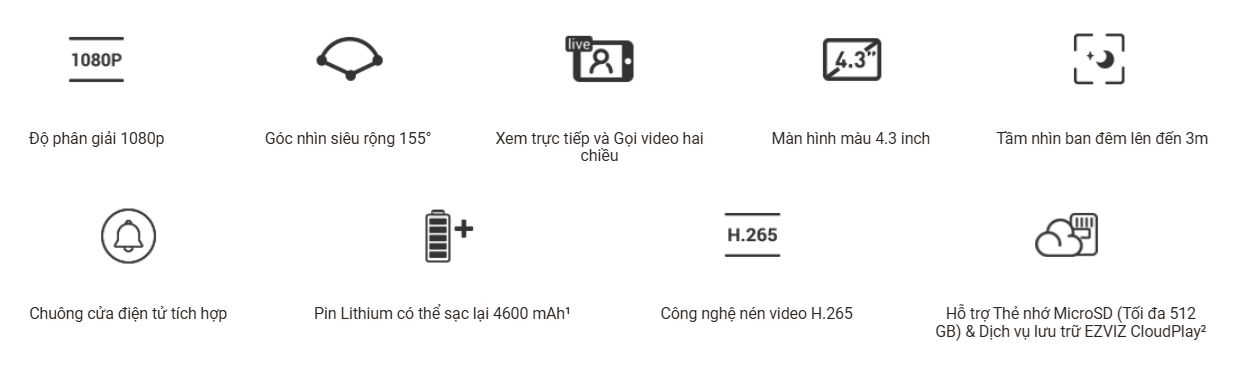 Chuông Cửa Có Hình Thông Minh Ezviz Hp4 1080P 10 Chuông Cửa Có Hình Thông Minh Ezviz Hp4 1080P