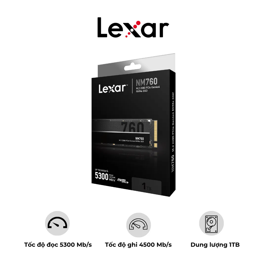 Ổ cứng SSD Lexar NM760 M.2 2280 Gen4x4 NVMe – 1TB | AKIA