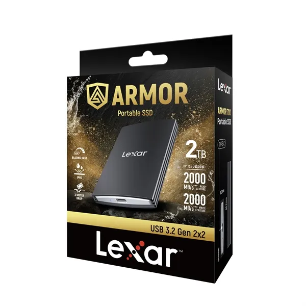 Ổ cứng SSD Lexar ARMOR 700 – Tốc độ đọc ghi 2000MB/s – Chống nước – chống bụi IP66 | AKIA
