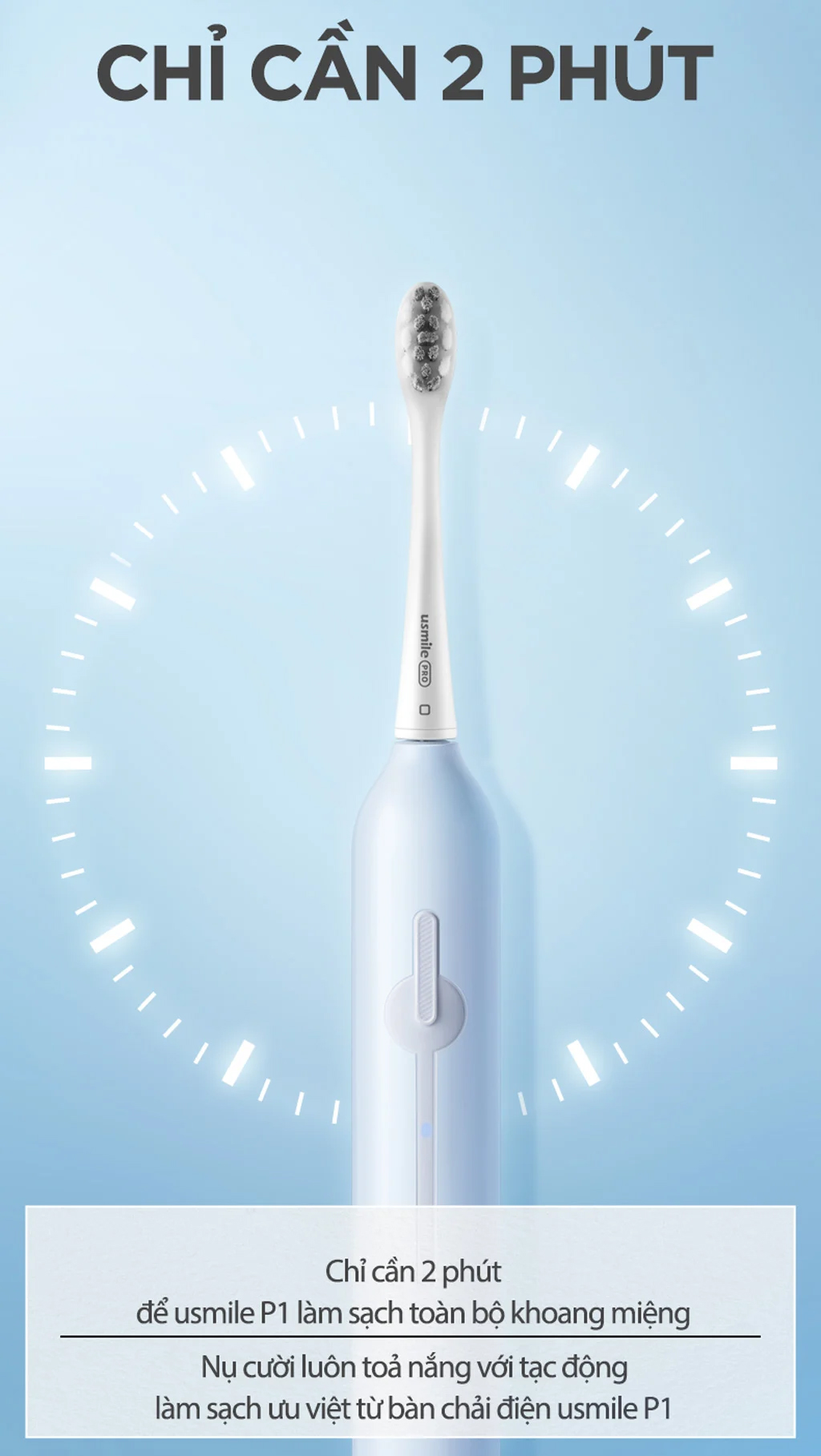 Bàn Chải Điện Sóng Siêu Âm Usmile P1 43 Bàn Chải Điện Sóng Siêu Âm Usmile P1