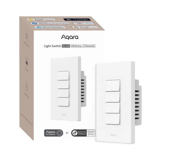 Công tắc chữ nhật thông minh Aqara Light Switch H2 | AKIA