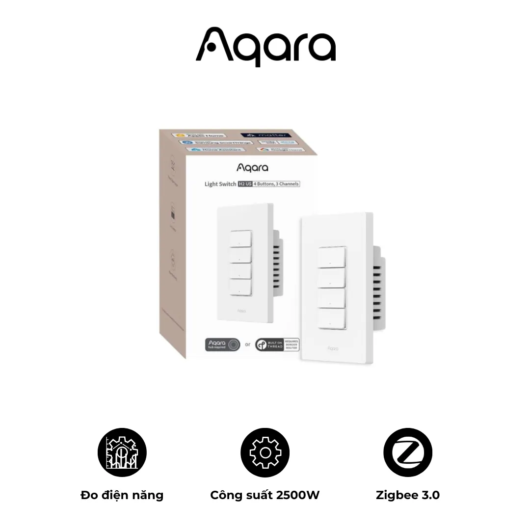 Công tắc chữ nhật thông minh Aqara Light Switch H2 | AKIA