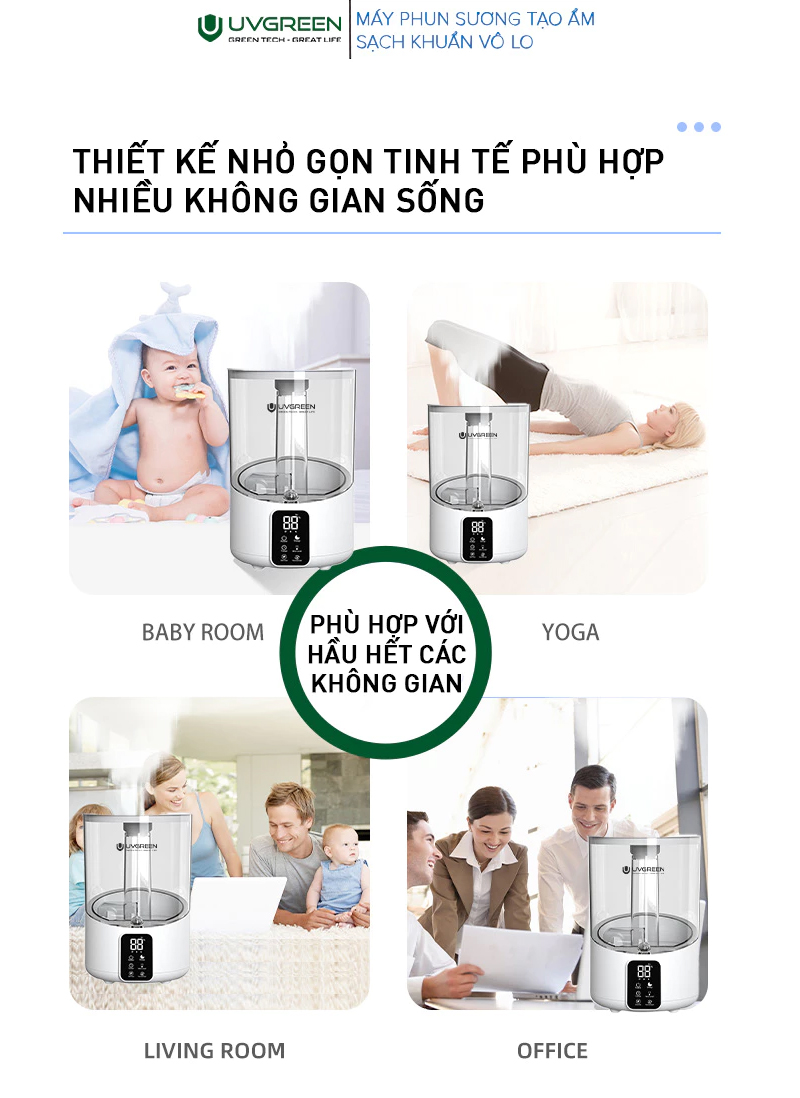 Máy Phun Sương Tạo Độ Ẩm Không Uvgreen Kh100/Kh200 36 Máy Phun Sương Tạo Độ Ẩm Không Uvgreen Kh100/Kh200