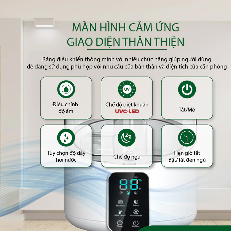 Máy Phun Sương Tạo Độ Ẩm Không Uvgreen Kh100/Kh200 43 Máy Phun Sương Tạo Độ Ẩm Không Uvgreen Kh100/Kh200