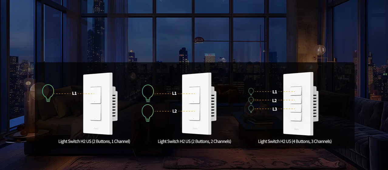 Công Tắc Chữ Nhật Thông Minh Aqara Light Switch H2 20 Công Tắc Chữ Nhật Thông Minh Aqara Light Switch H2