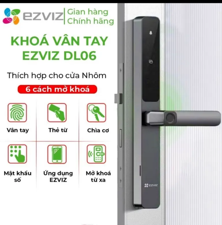 Khóa cửa vân tay Ezviz DL06 Pro – Mật mã – Thẻ từ – Cảm biến nhạy bén | AKIA
