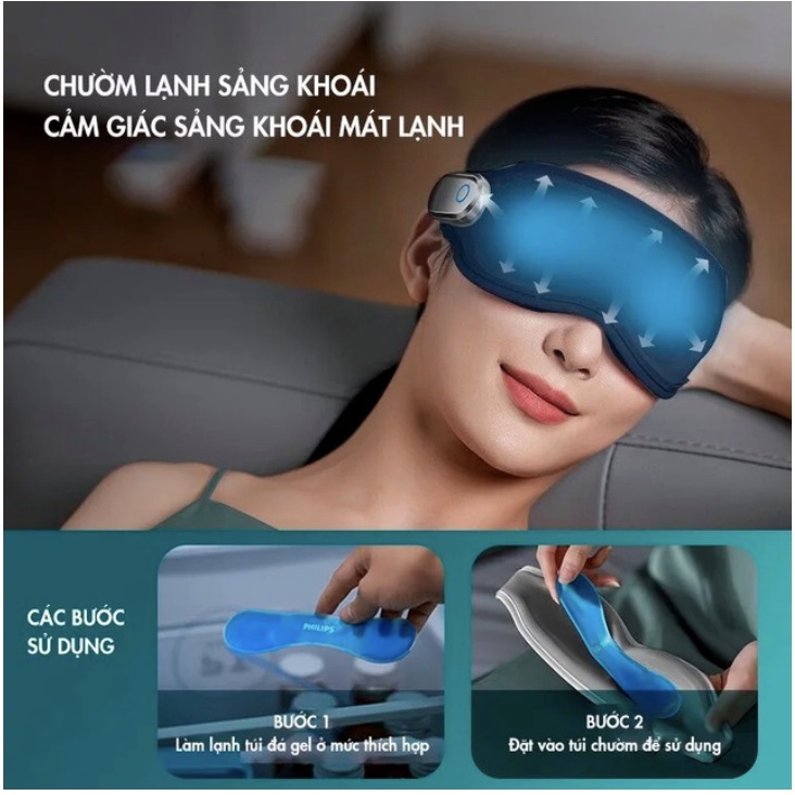 Máy Massage Mắt Phillips Ppm2301 - Tính Năng Chườm Nóng Lạnh Thông Minh 11 Chườm Lạnh Sảng Khoái