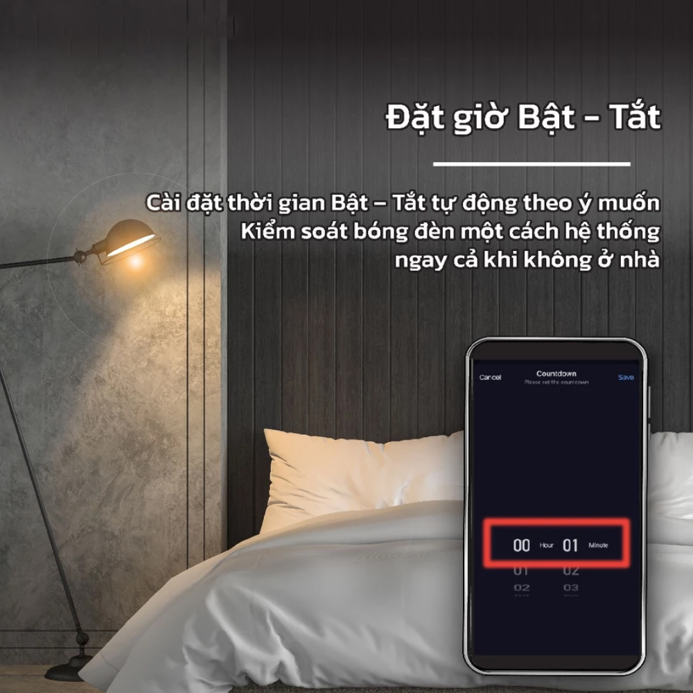 Bóng Đèn Thông Minh T3 Smart Bulb Wifi E27 16 Triệu Màu 8 Bóng Đèn Thông Minh T3 Smart Bulb Bluetooth, E27 9W