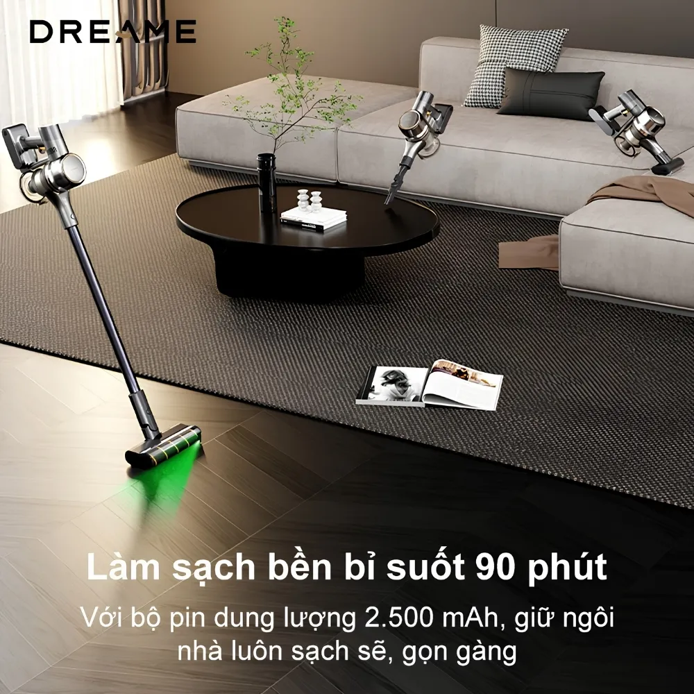 Máy Hút Bụi Dreame V18S Aqua – Lau Sàn Đa Năng 2 Trong 1 – Lực Hút Mạnh Mẽ 14 Máy Hút Bụi Dreame V18S Aqua – Lau Sàn Đa Năng 2 Trong 1 – Lực Hút Mạnh Mẽ - Akia Smart Home