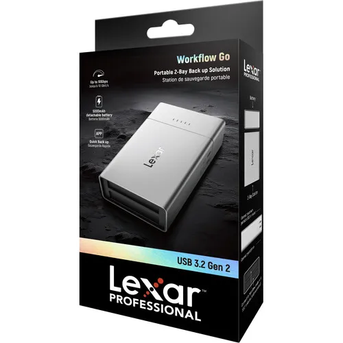 Đầu đọc thẻ nhớ Lexar Professional Workflow Go – Docking Station với Pin 5000mAh – Hỗ trợ SD – microSD – CFexpress | AKIA