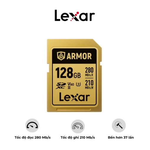 Thẻ Nhớ Lexar ARMOR GOLD SDXC UHS-II U3 – Chống Nước – Chống Sốc