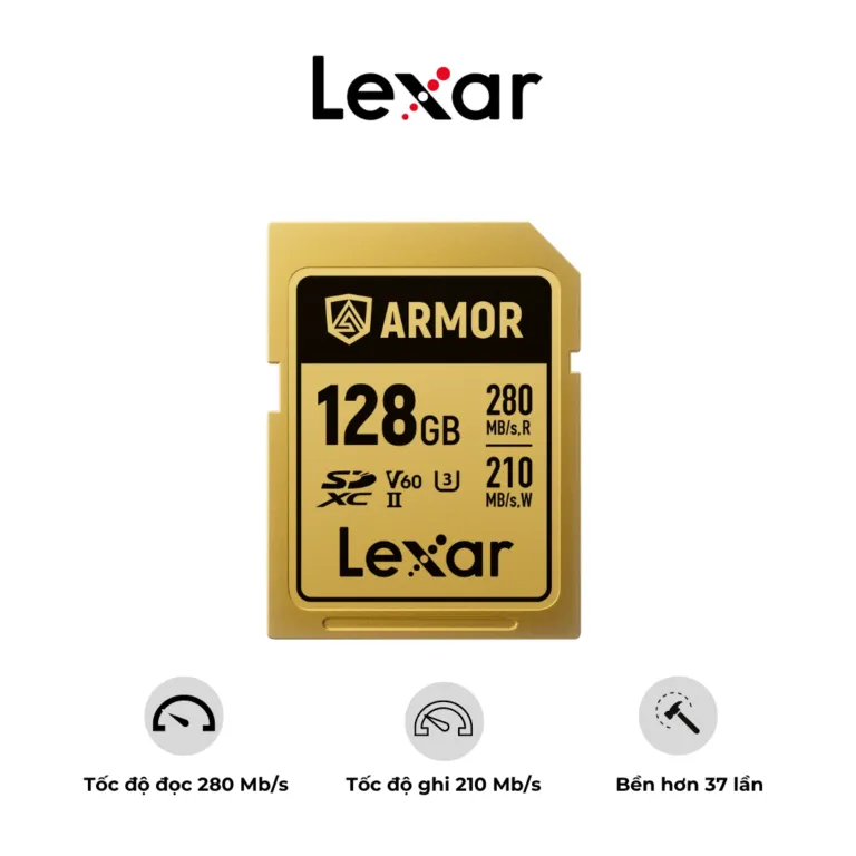 Thẻ Nhớ Lexar ARMOR GOLD SDXC UHS – II 128GB – Chống Nước – Chống Sốc | AKIA