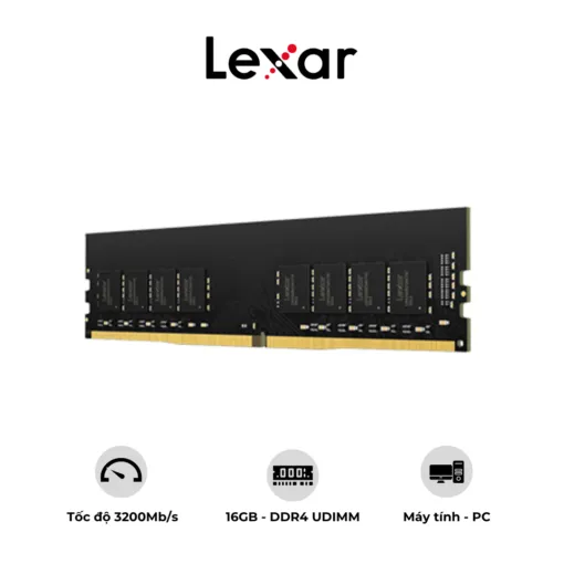 Bộ nhớ Ram máy tính Lexar DDR4 UDIMM 16GB tốc độ 3200Mhz