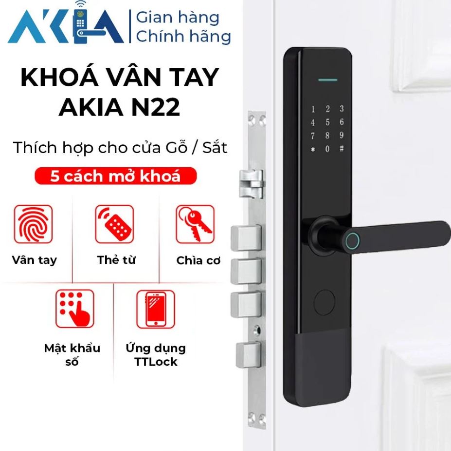 Khoá Vân Tay Akia N22 - Giải Pháp An Toàn Và Đẳng Cấp 50 Khóa Vân Tay Akia N22