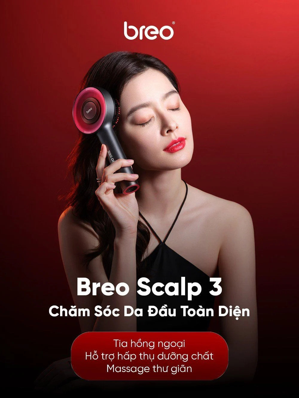 Máy Massage Da Đầu Breo Scalp 3 19 Lược Massage Da Đầu Breo Scalp 3 Đen