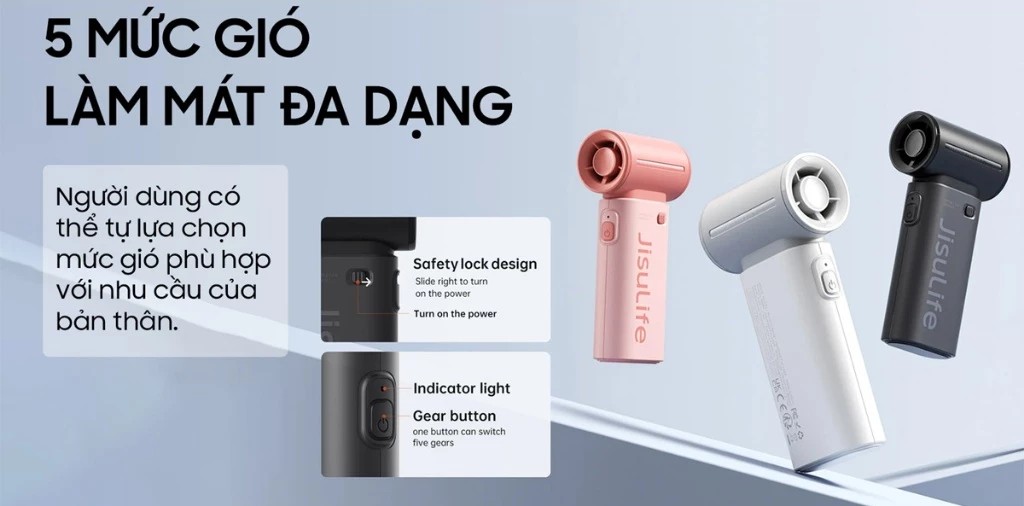Quạt Cầm Tay Mini Jisulife Life9 Pin 3600 Mah 32 Quạt Cầm Tay Mini Jisulife Life9 Pin 3600Mah