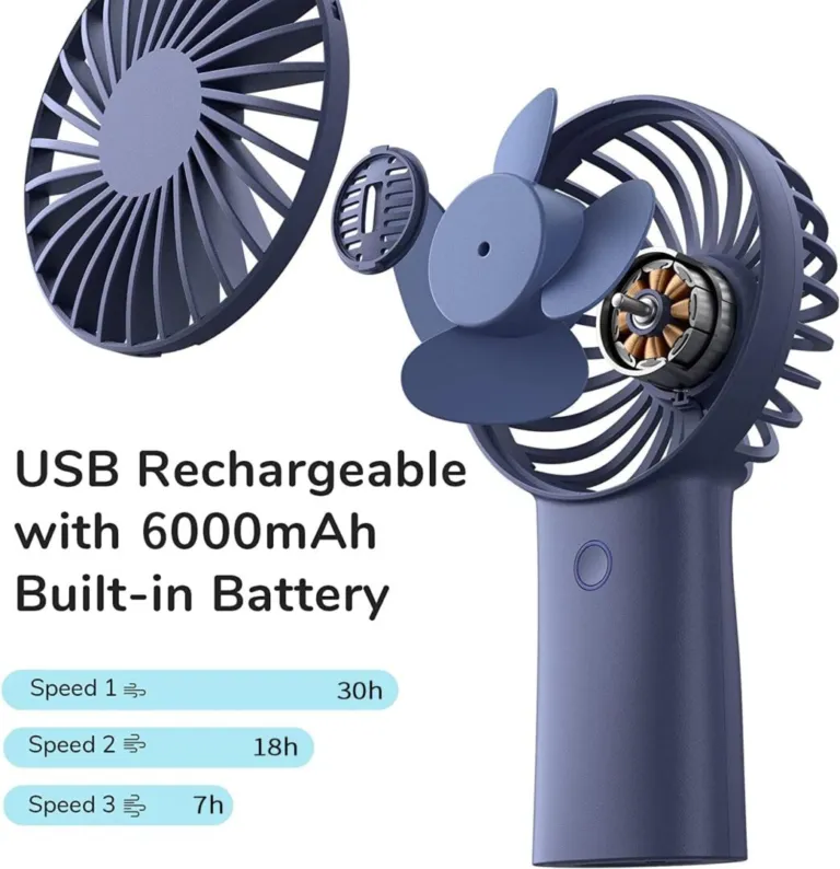 Quạt Cầm Tay Mini JISULIFE F2D sạc nhanh, pin 30 giờ
