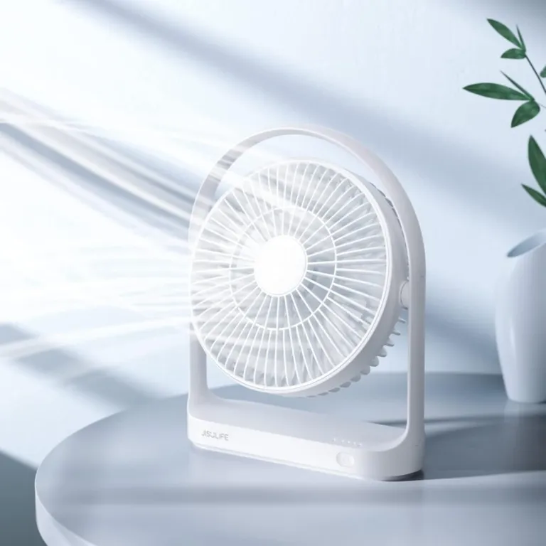 Quạt tích điện để bàn JISULIFE FA19 Xoay 330 Độ, pin 15 giờ