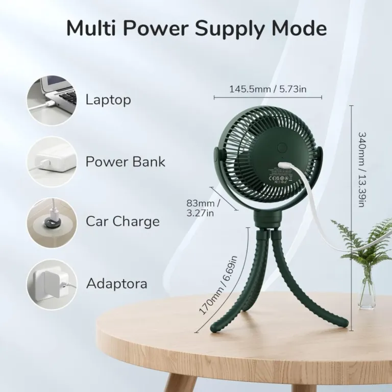 Quạt tích điện cho bé Baby Fan Life 1 Jisulife FA24 chân bạch tuộc đa năng