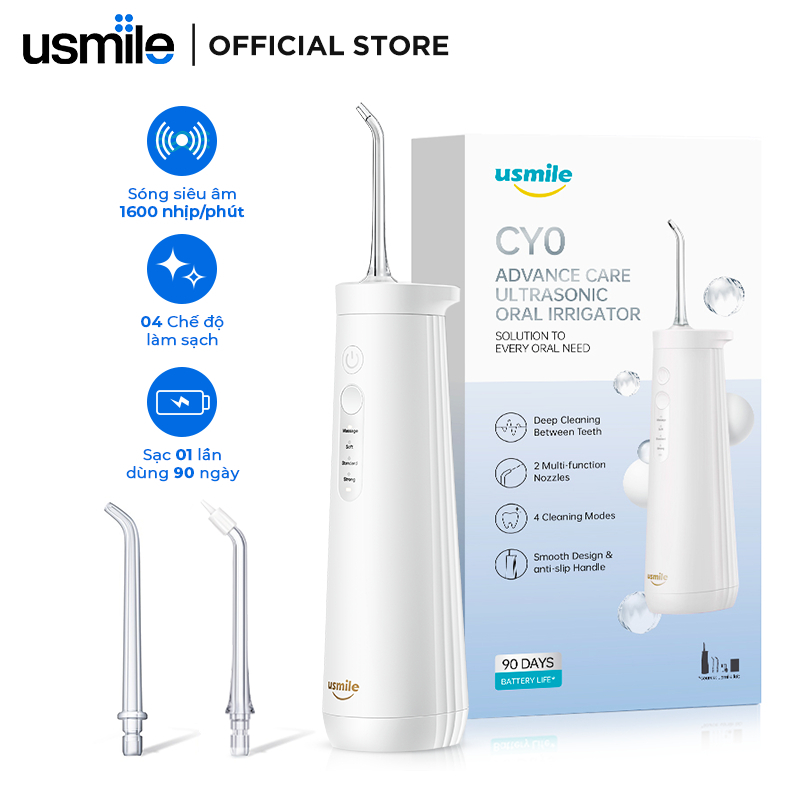 Máy Tăm Nước Sóng Siêu Âm Usmile Cy0 Trắng 6 Máy Tăm Nước Sóng Siêu Âm Usmile Cy0 - Trắng