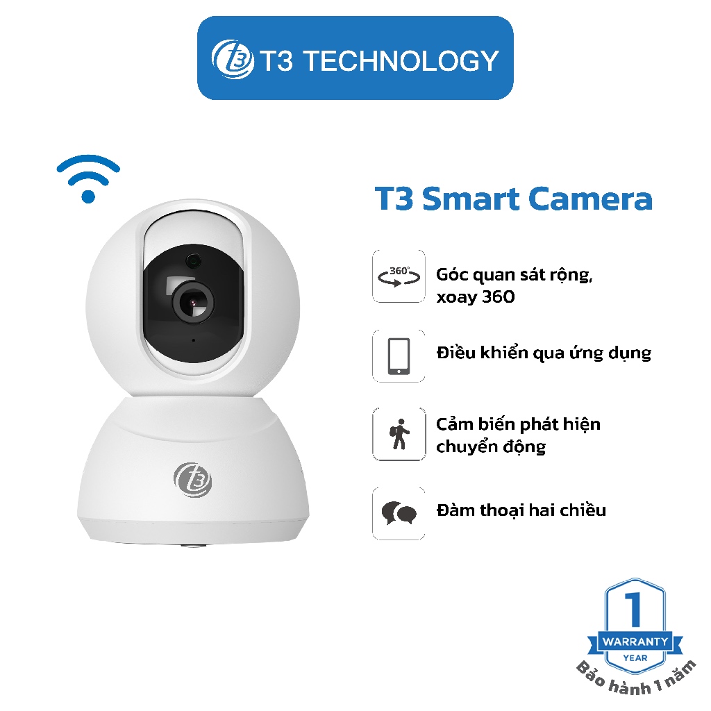 Camera Trong Nhà T3 Smart C1 - Giám Sát An Ninh Thông Minh, Full Hd 1080P 5 Camera T3 Smart C1