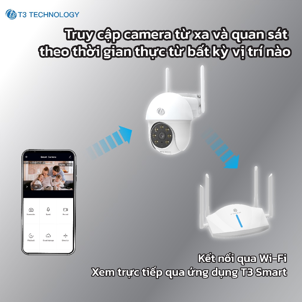 Camera Outdoor T3 Smart Oc1 - An Ninh Ngoài Trời Full Hd, Chống Nước 6 Camera Outdoor T3 Smart Oc1