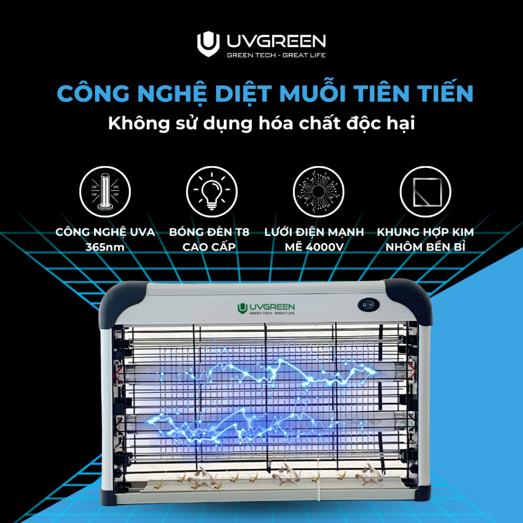 Máy Bắt Muỗi Uvgreen Km430 - Hiệu Quả, An Toàn, Diện Tích Rộng 16 Máy Bắt Muỗi Uvgreen Km430