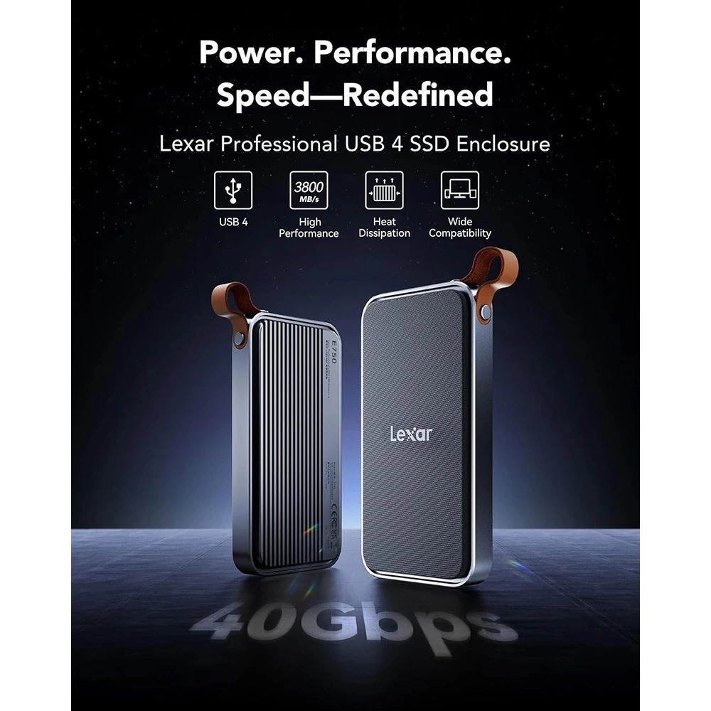Box Ssd Lexar E750 M.2 Nvme 40Gbps - Tốc Độ 3800Mb/S, Usb4, Thunderbolt 4 8 Box Ssd Lexar E750