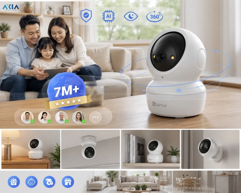 Camera Wi‑Fi Trong Nhà Ezviz H6C G1 28 Camera Wi‑Fi Trong Nhà Ezviz H6C G1 – 4K Ultra Hd (8 Mp) - Akia Smart Home